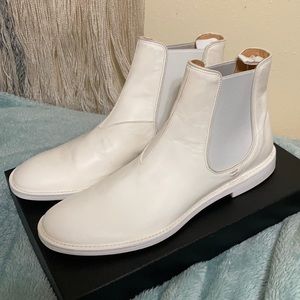 White calf Chelsea boots
